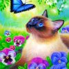 Blue Butterfly and Cat Paint By Numbers