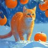Cat Kittens and Oranges Paint By Numbers