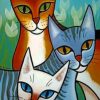Blue Cats Kitties Paint By Numbers