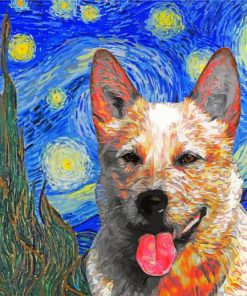 Australian Cattle Dog Starry Night Paint By Numbers