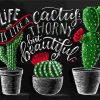 Cactus Calligraphy Quotes Paint By Numbers
