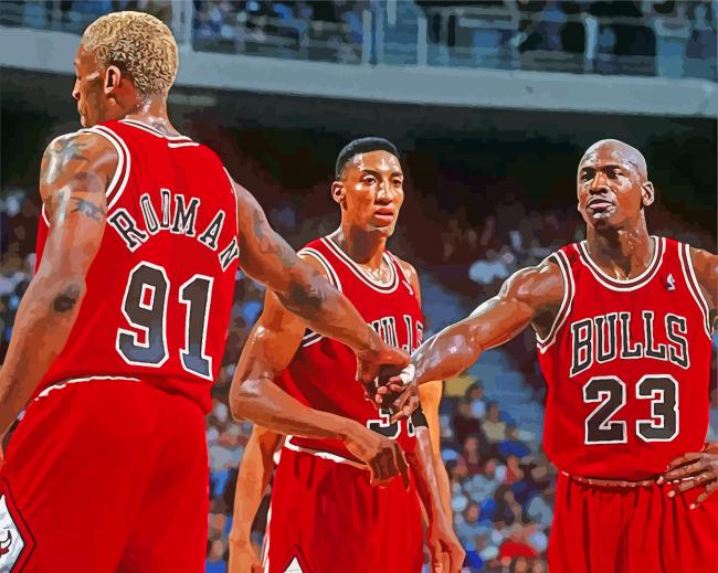 Finalizing the Chicago Bulls Basketball Paint By Numbers Artwork
