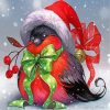 Christmas Bird Snow Scene Paint By Numbers