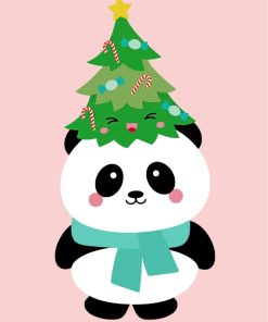 Christmas Panda Painting Kit Paint By Numbers