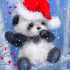 Christmas Panda Snow Paint By Numbers