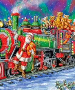 Santa Claus Train Christmas Paint By Numbers