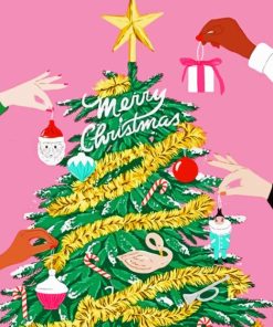 Christmas Trees Aesthetic Paint By Numbers