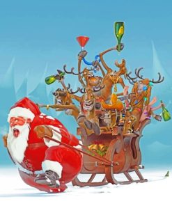 Christmas Sleigh Scene Paint By Numbers