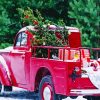Red Truck Christmas Scene Paint By Numbers