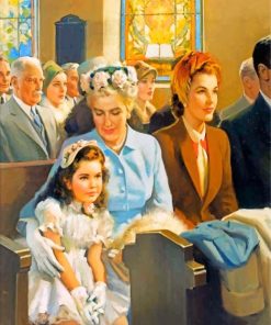 Vintage Church Family Paint By Numbers
