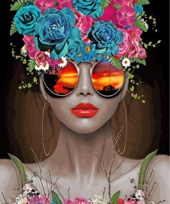 Elegant Floral Woman Paint By Numbers