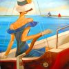 Vintage Woman On Boat Paint By Numbers