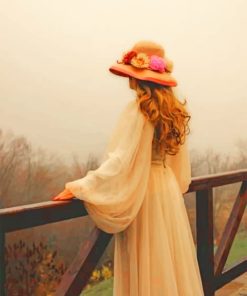 Elegant Woman Wearing Sun Hat Paint By Numbers