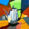 Colorful Coffee Pot Cubism Paint By Numbers