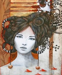 Collage Woman Nature Paint By Numbers