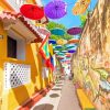 Colombia Streets Umbrella Vibes Paint By Numbers