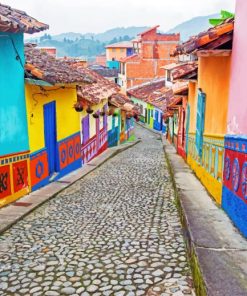 Colombian Colorful Homes Paint By Numbers