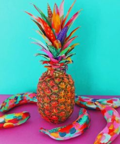 Colorful Pineapple and Banana Fruits Paint By Numbers