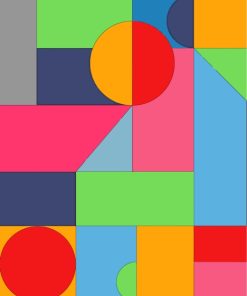 Colorful Abstract Geometric Paint By Numbers