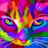 Colorful Pop Art Cat Paint By Numbers