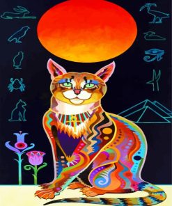 Colorful Egyptian Cat Paint By Numbers