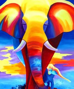 Colorful Bull Elephant Paint By Numbers