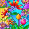 Colorful Abstract Flower Art Paint By Numbers