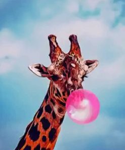 Giraffe Bubblegum Fun Paint By Numbers