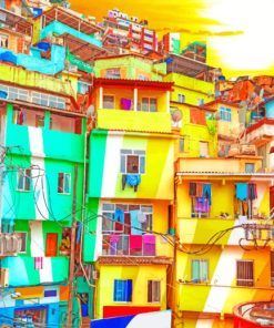 Colorful Favela Brazil Paint By Numbers