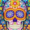 Colorful Floral Skull Paint By Numbers