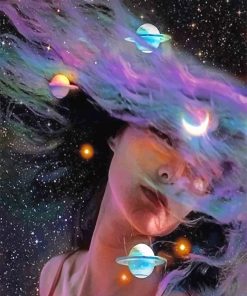 Colorful Cosmic Girl Paint By Numbers