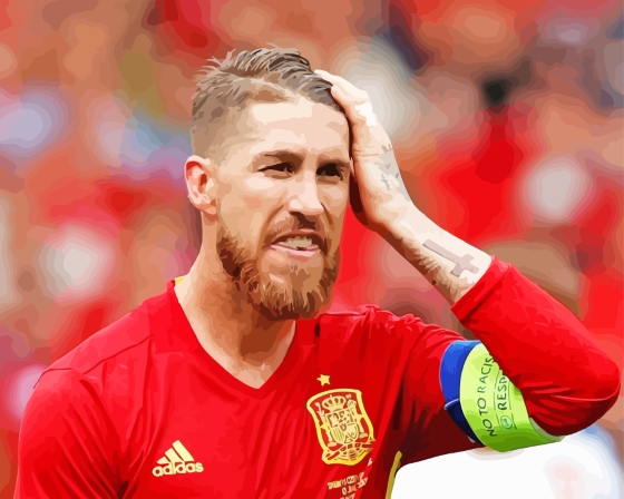 Finalizing the Sergio Ramos Football Legend Paint By Numbers artwork