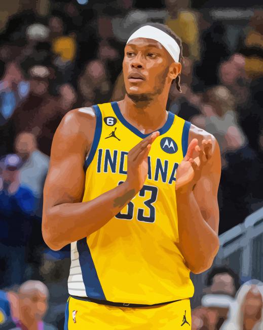 finalizing the artwork for Myles Turner Basketball Paint By Numbers