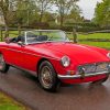 Classic Red MG Roadster Paint By Numbers