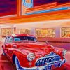 Red Vintage Muscle Car Paint By Numbers
