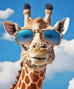 Fun Giraffe with Sunglasses Paint By Numbers