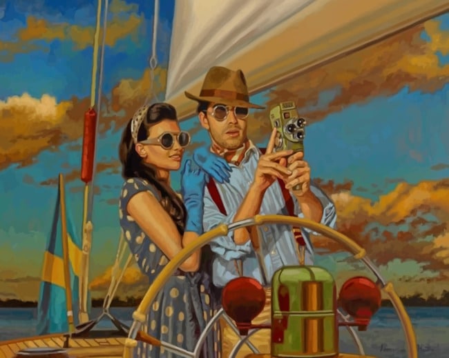 Finalizing the Vintage Lovers Paint By Numbers artwork