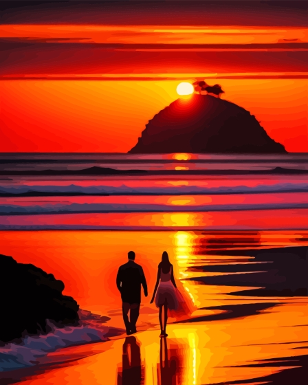 Finalize Romantic Beach Sunset Artwork