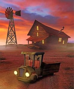 Courage the Cowardly Dog House Cartoon Paint By Numbers