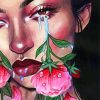 Crying Flowers in Pink Paint By Numbers