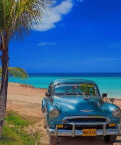 Cuba Beach Adventure and Vintage Car Paint By Numbers
