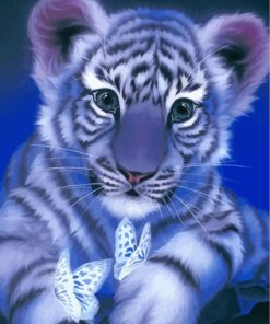 Cute Tiger and Butterflies Paint By Numbers