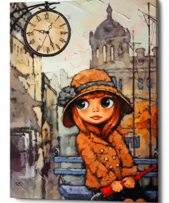 Girl with Red Umbrella Paint By Numbers