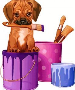Cute Puppy Dog Paint By Numbers