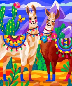Cute Llama Animals Paint By Numbers