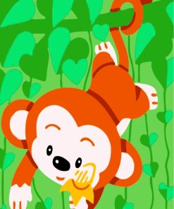 Cute Monkey for Kids Paint By Numbers