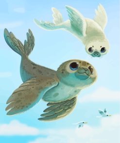 Playful Seal Animals Paint By Numbers