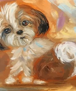 Cute Shih Tzu Dog Paint By Numbers