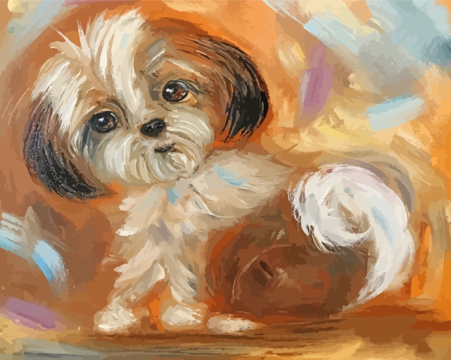 Finalizing the Cute Shih Tzu Dog Artwork
