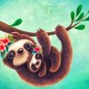 Cute Sloths Animals Paint By Numbers